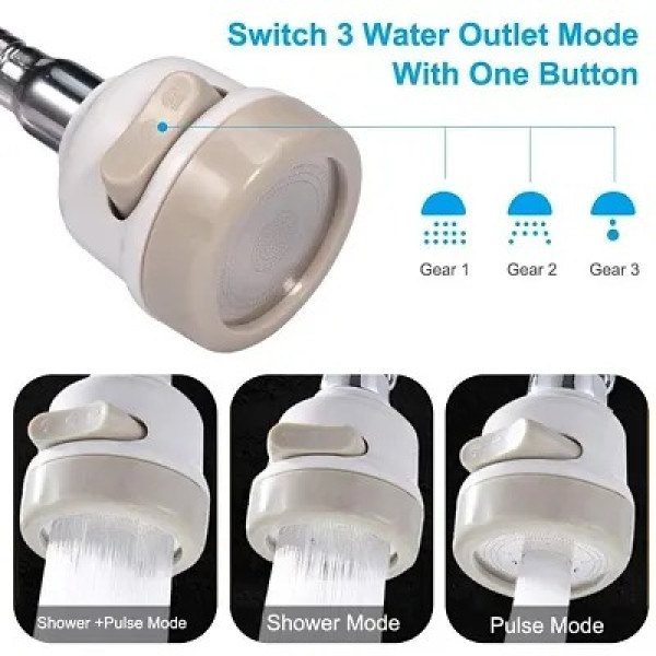 GR-K Kudos Enterprise Flexible Kitchen Tap Head - 360° Rotatable Sprayer with 3 Modes [Low Budget Product]