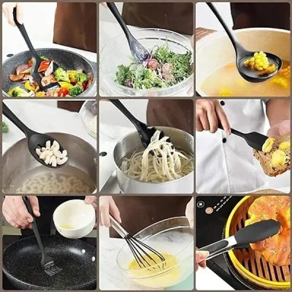 GR-VGMAX 11-Piece Silicone Spatula Set with Wooden Handles [Premium Product]