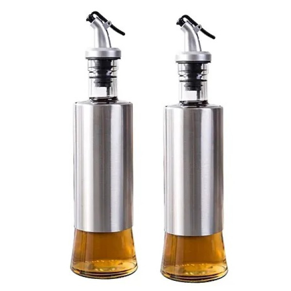 GR-Baskety Glass Oil Dispenser with Steel Cover - ...