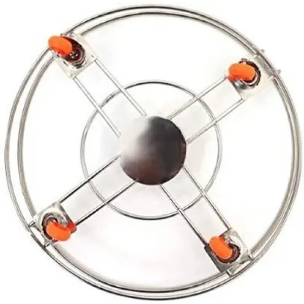 GR-Stainless Steel Cylinder Trolley with Wheels - Flexible LPG Cylinder Stand [Low Budget Product]