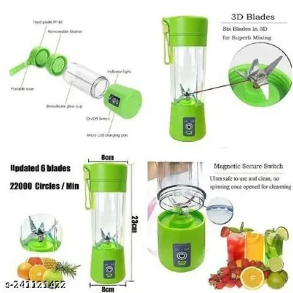 GR-Rechargeable Mini Blender Fruit Mixer Machine - 380ML Portable Electric Juicer [Low Budget Product]