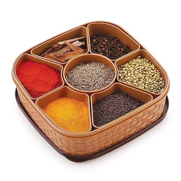 GR-VR Plastic 7-in-1 Condiment Set for Fresh Spice Storage [Low Budget Product]