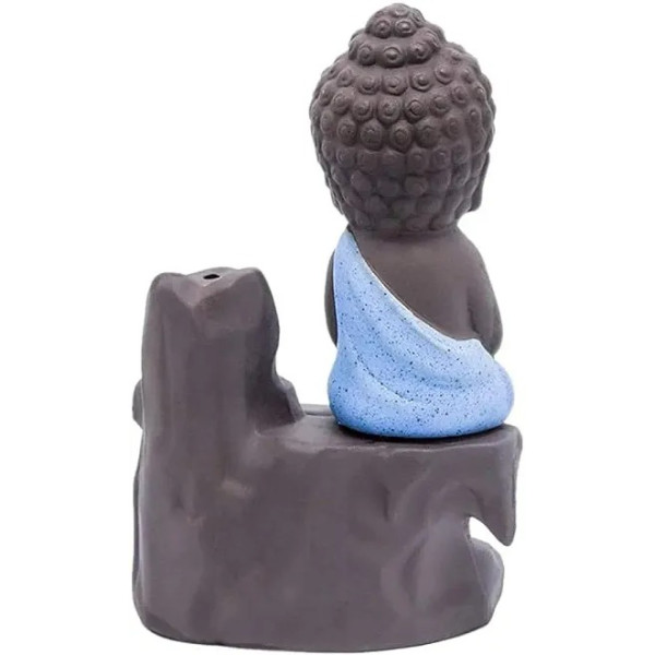 GR-Polyresin Buddha Meditation Baby Monk with Incense Cones: Decorative Showpiece [Low Budget Product]
