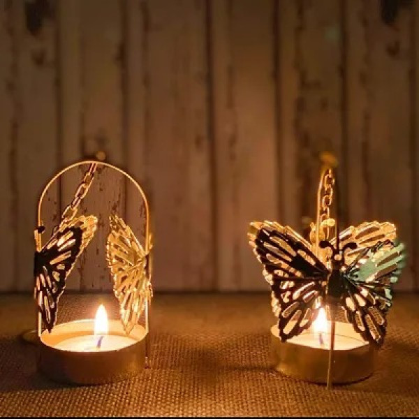 GR-Butterfly Tealight Candle Holder Set for Diwali, Christmas, and Party Decorations [Low Budget Product]