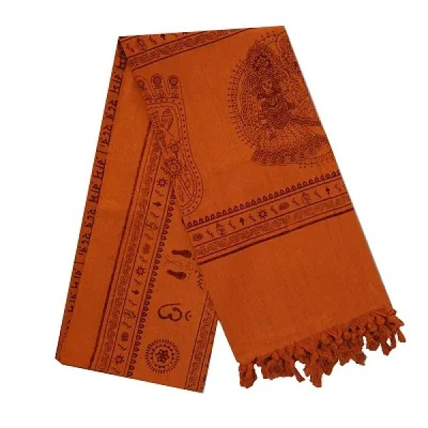 GR-Namabali,with Hare Krishna Printed Colour White Hight 76 inches (Deep Orange) [Low Budget Product]