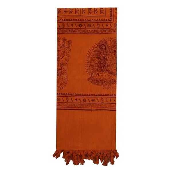 GR-Namabali,with Hare Krishna Printed Colour White Hight 76 inches (Deep Orange) [Low Budget Product]