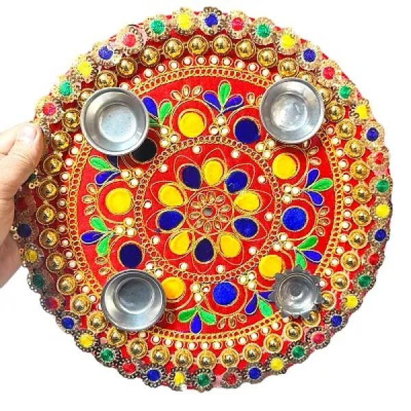 GR-Stainless Steel Decorative Pooja Aarti Thali ||...