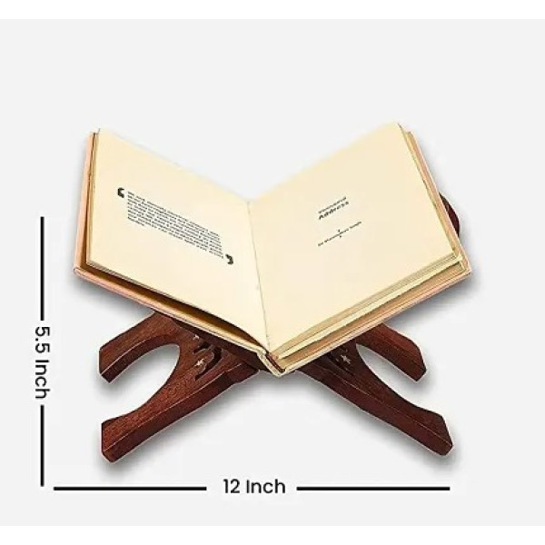 GR-Book Stand Cover Case Wooden Rehal Holy Quran Bible Gita Office Home Decor , 12 inch [Low Budget Product]