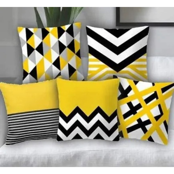 GR-Digital Printed Cushion Covers Pack Of 5 [Low B...