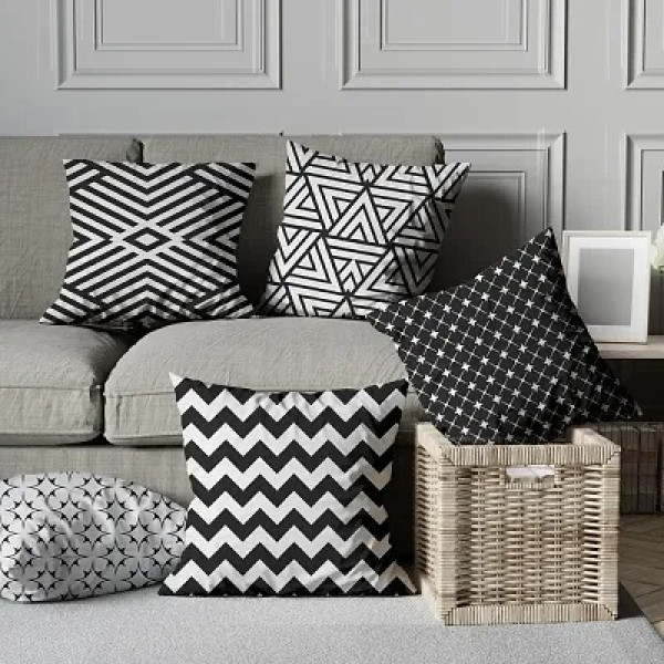 GR-Stylish Polycotton Printed Cushion Cover, Pack ...