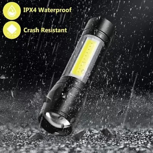 GR-Waterproof Torchlight LED 2in1, 3 Modes Waterproof Rechargeable LED [Low Budget Product]