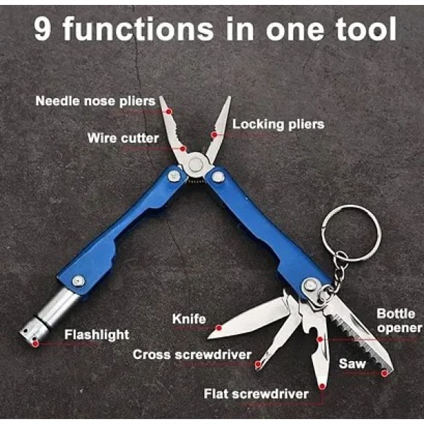 GR-9 in 1 Multifunctional Hand Piler Tool Keychain [Low Budget Product]