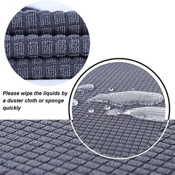 GR-Designer Grey Polyester Spandex Stretch Removable Washable Elastic Chair Slipcover [Low Budget Product]