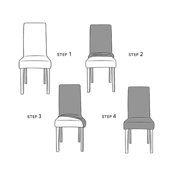 GR-Designer Grey Polyester Spandex Stretch Removable Washable Elastic Chair Slipcover [Low Budget Product]