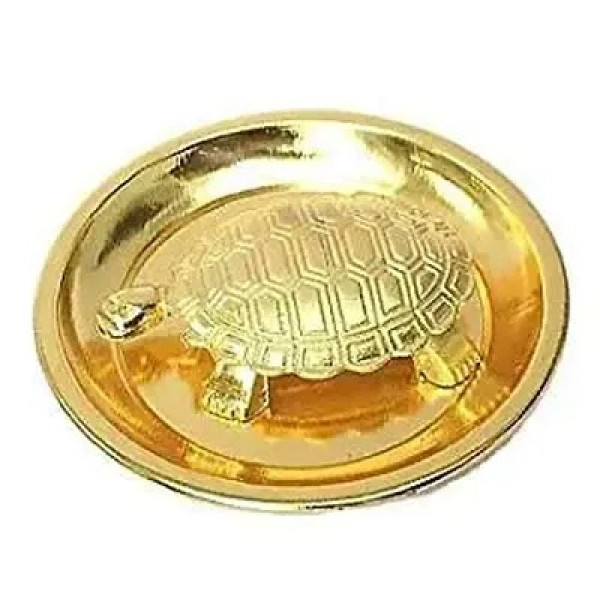 GR-Tortoise Plate for Good Luck, Golden, [Low Budg...