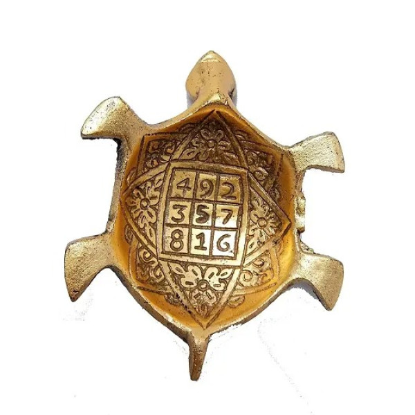 GR-Metal Feng Shui Tortoise on Plate Showpiece for...