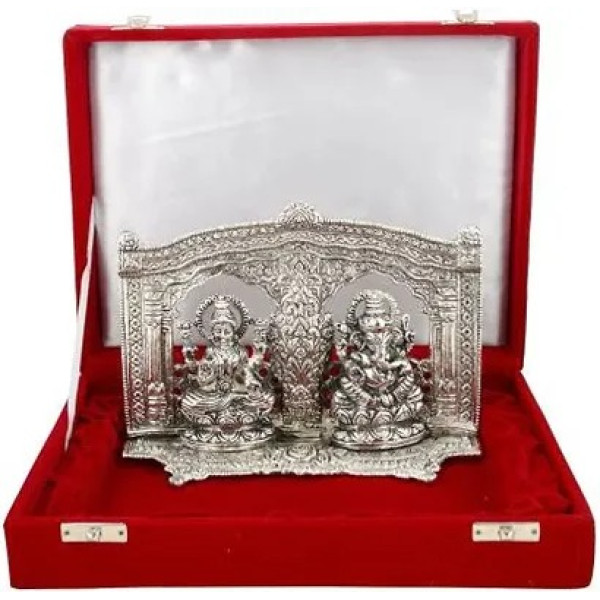 GR-Silver Laxmi Ganesh God Idol Statue Oxidized Fi...