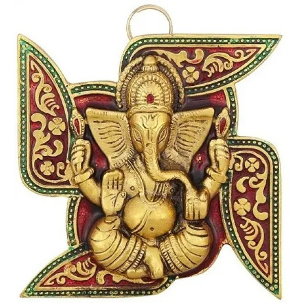 GR-Designer Wall Hanging Ganesh Placed On Swastik ...