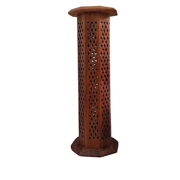 GR-Sheesham Tower Incense Sticks Holder [Low Budge...