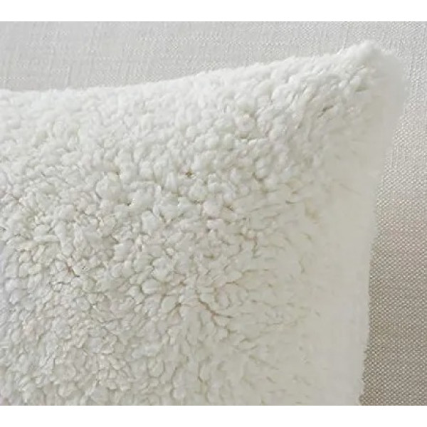 GR-Cottonfry Decorative Luxury Faux Curly Wool Fur Cushion Covers - Soft Wool (Short Fur) - Set of 3, 18x27 Inches [Low Budget Product]