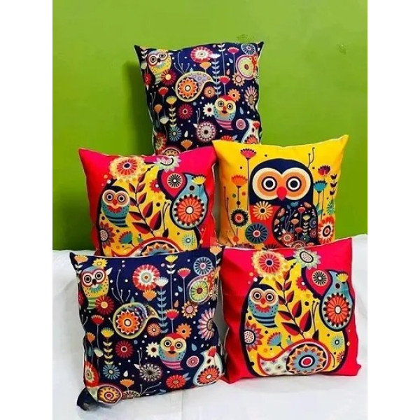 GR-5 Standard Designer Decorative Throw Pillow/Cushion Covers (Multicolor) - 16x16 Inches [Low Budget Product]