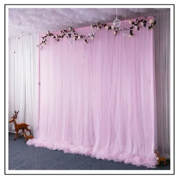 GR-Enchanting Moments: Pink Backdrop Tulle Net Cur...