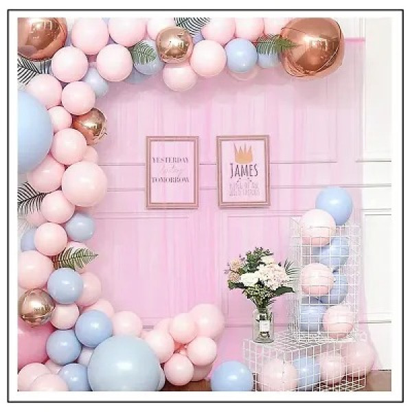 GR-Enchanting Moments: Pink Backdrop Tulle Net Curtain Set for Unforgettable Celebrations [Low Budget Product]