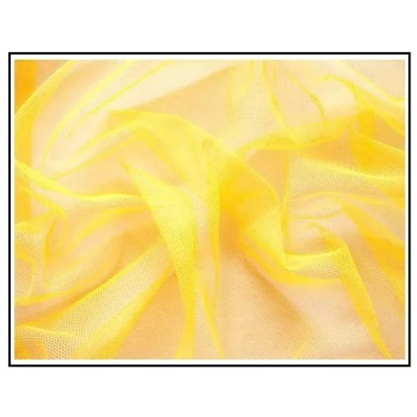 GR-Radiant Elegance: Haldi Yellow Tulle Net Curtains for Memorable Celebrations - Set of 2 (5x6.5 ft) [Low Budget Product]