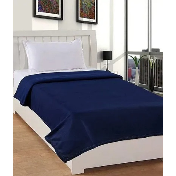 GR-King-Size Comfort: Super Soft 1 kg Polar Fleece Blanket in Elegant Blue - Ideal for a Cozy Single Bed. [Low Budget Product]