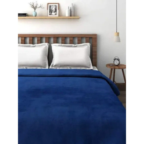 GR-King-Size Comfort: Super Soft 1 kg Polar Fleece Blanket in Elegant Blue - Ideal for a Cozy Single Bed. [Low Budget Product]