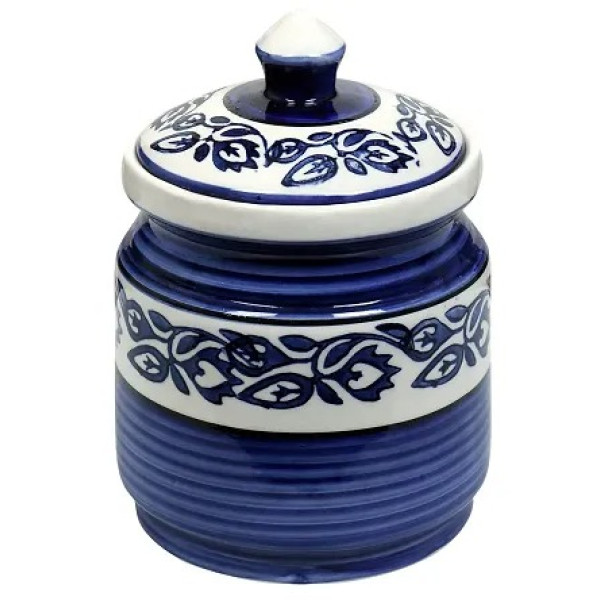 GR-Ceramic Storage Jar - 1 Piece, Blue, 2 Kg [Prem...