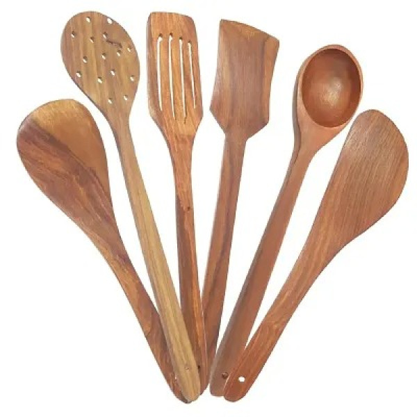 GR-Sustainable Style: 7-Piece Wooden Cutlery Set for Eco-Conscious Dining [Low Budget Product]