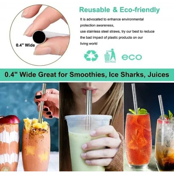 GR-Sizzling Reusable Stainless Steel Drinking Straws, 8.5 Inches [Low Budget Product]