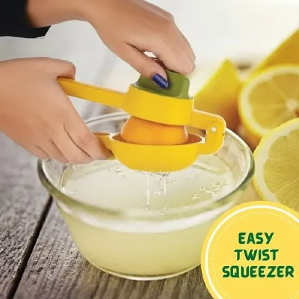 GR-Sunshine in a Squeeze: Manual Citrus Juicer for Freshly Squeezed Joy (Yellow) [Low Budget Product]