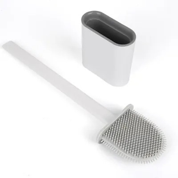 GR-Silicone Flex Toilet Brush With Holder [Low Bud...