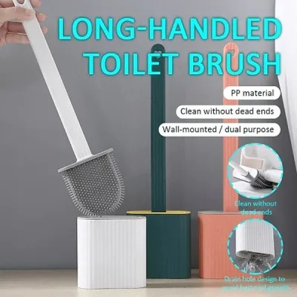 GR-Silicone Flex Toilet Brush With Holder [Low Budget Product]