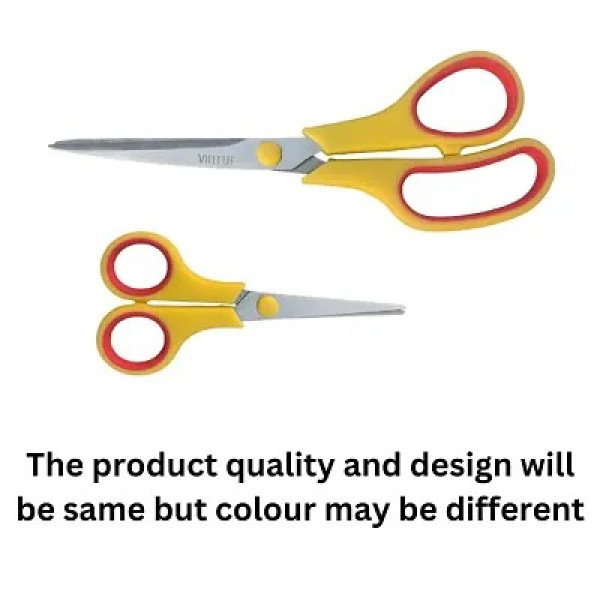 GR-Stainless Steel Scissors for Kitchen, Office, Garden, Multipurpose Craft Work - Home Use (Multicolor) - Pack of 2 [Low Budget Product]