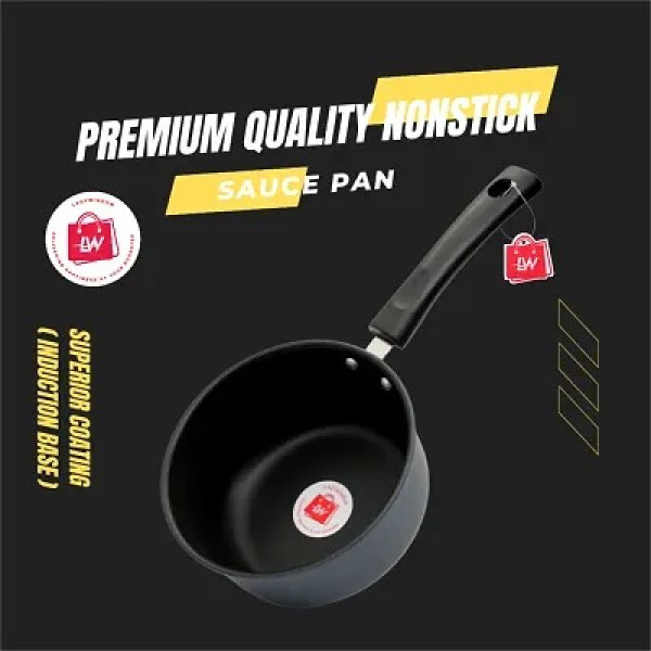 GR-Classy Window Hard Anodized Nonstick Sauce Pan 16 Cm 1 5L Black [Low Budget Product]