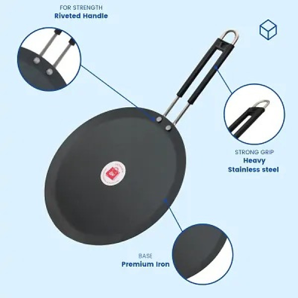 GR-Iron Tawa With Insulated Handle 24cm [Low Budget Product]