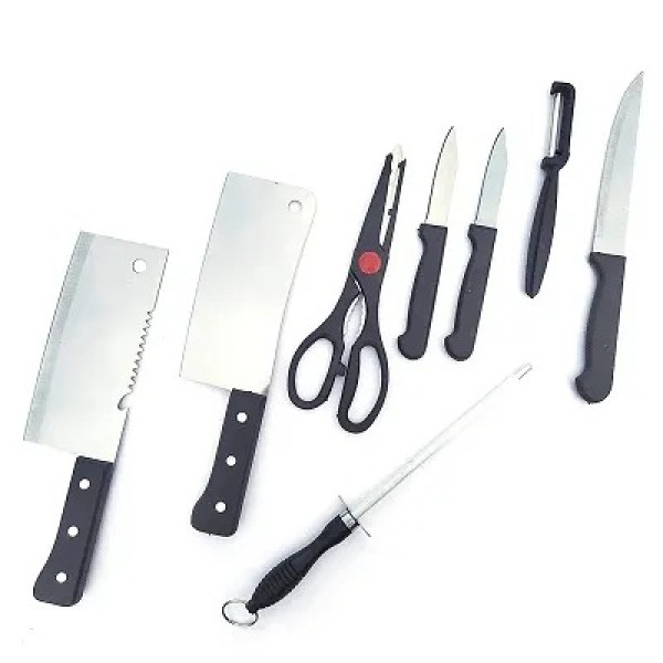 GR-KNIFE Stainless Steel Kitchen Knives Set with Knife Scissor - 7 Piece [Low Budget Product]
