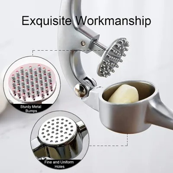 GR-Garlic Crusher, Garlic Mincer to Press Clove and Smash Ginger Handheld Zinc Alloy Rust-Proof Tool for Kitchen 