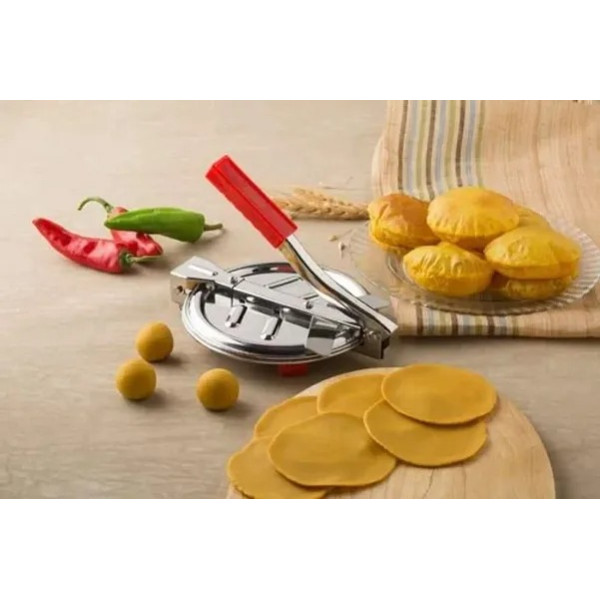 GR-Stainless Steel Manual Press Puri Machine For Good Shape Puri Maker Papad Khakhra Chapati Maker Pack Of 1 [Low Budget Product]