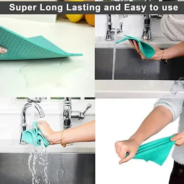 GR-Resuable Multicolor Cleaning Sponge Wipes for Kitchen and Home Cleaning Mop Pack of 5 [Low Budget Product]