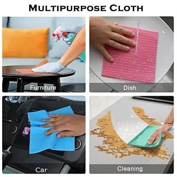 GR-Resuable Multicolor Cleaning Sponge Wipes for Kitchen and Home Cleaning Mop Pack of 5 [Low Budget Product]