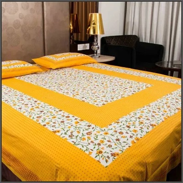 GR-Jaipur Essence: Cotton Double Bedsheet & Pi...