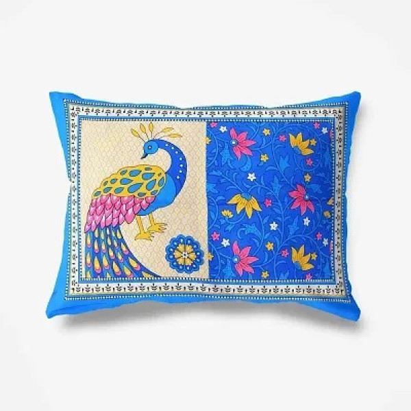 GR-Blooming Heritage: Leo Creation Floral Print Jaipuri Bedsheet Set for Double Bed [Low Budget Product]