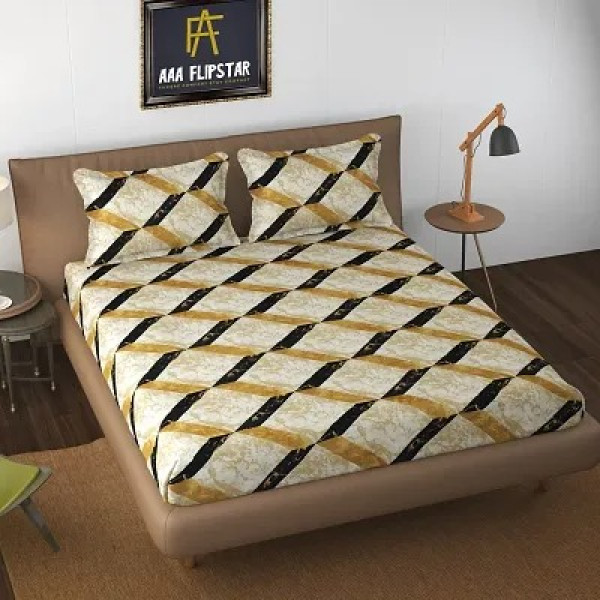 GR-Classic Printed Double Bedsheet with Pillow Cov...