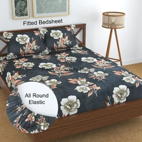 GR-Classic Glace Cotton Printed Bedsheet with Pill...