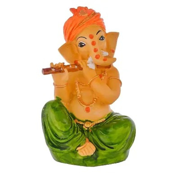 GR-Craftghar Green Ganesha Idol: Harmony in Home D...