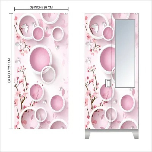 GR-Sketch Flowers Almirah Stickers: Artistic Home Décor Accent [Low Budget Product]